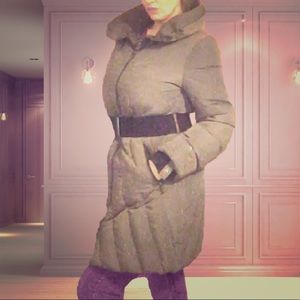 Calvin Klein down, belted puffer jacket